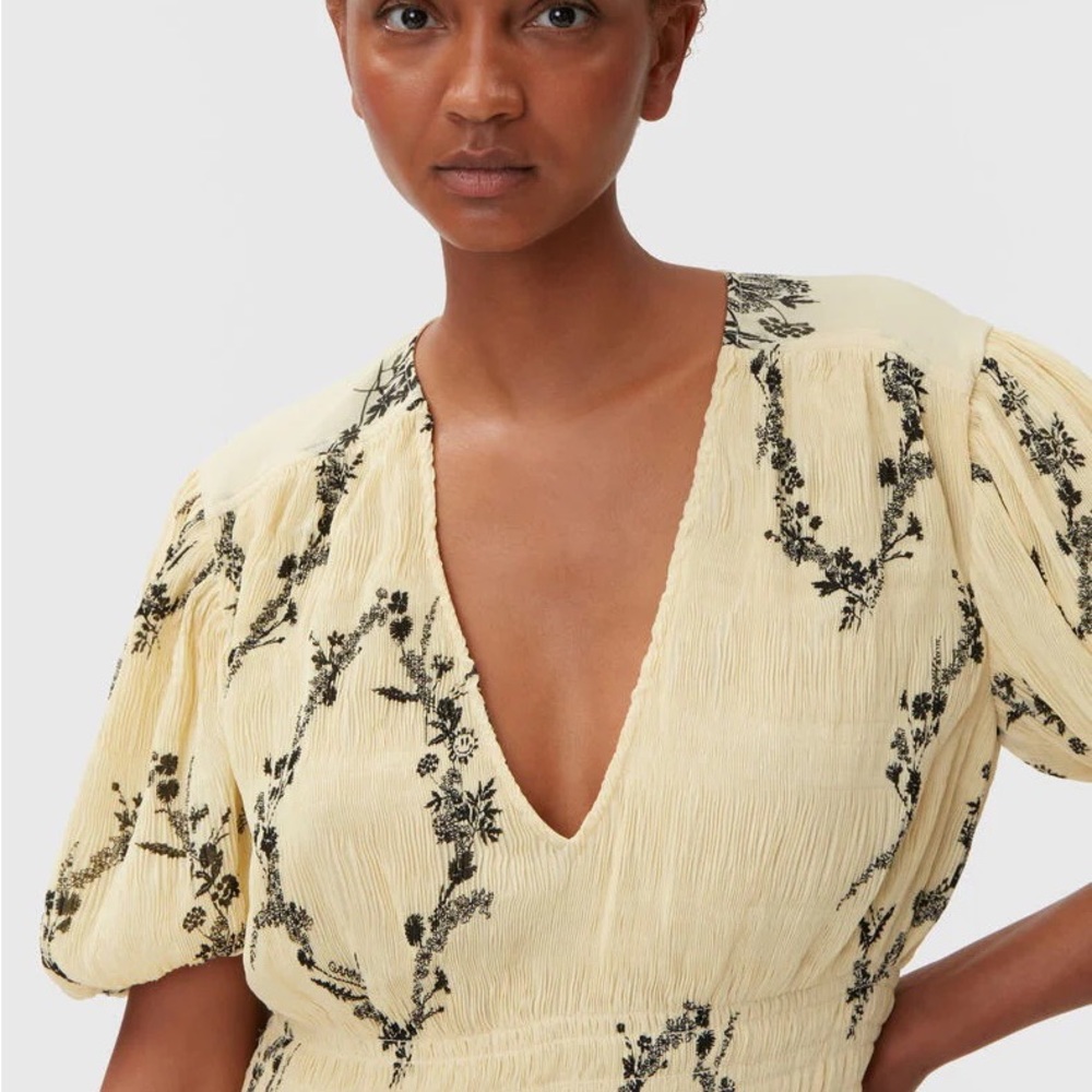 GANNI Pleated Georgette Smock Dress - Picture 6 of 10